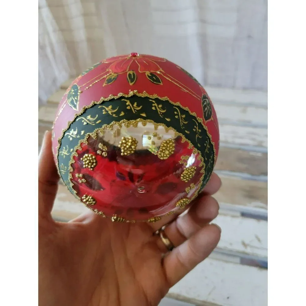 Hand painted flower ball glass‎ ornaments